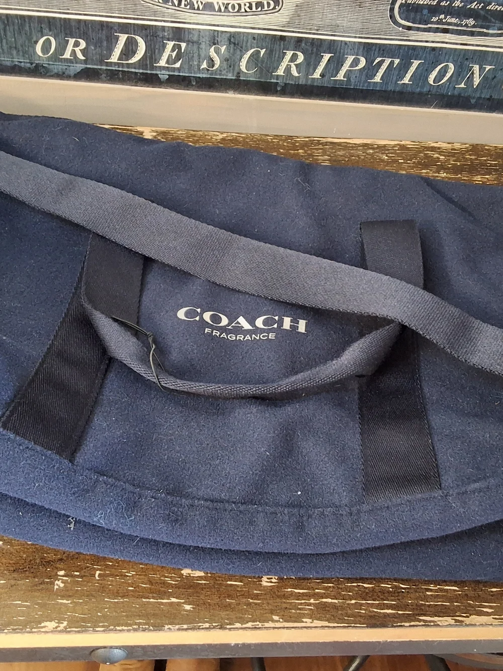 Coach Men's Navy Canvas Tote Bag